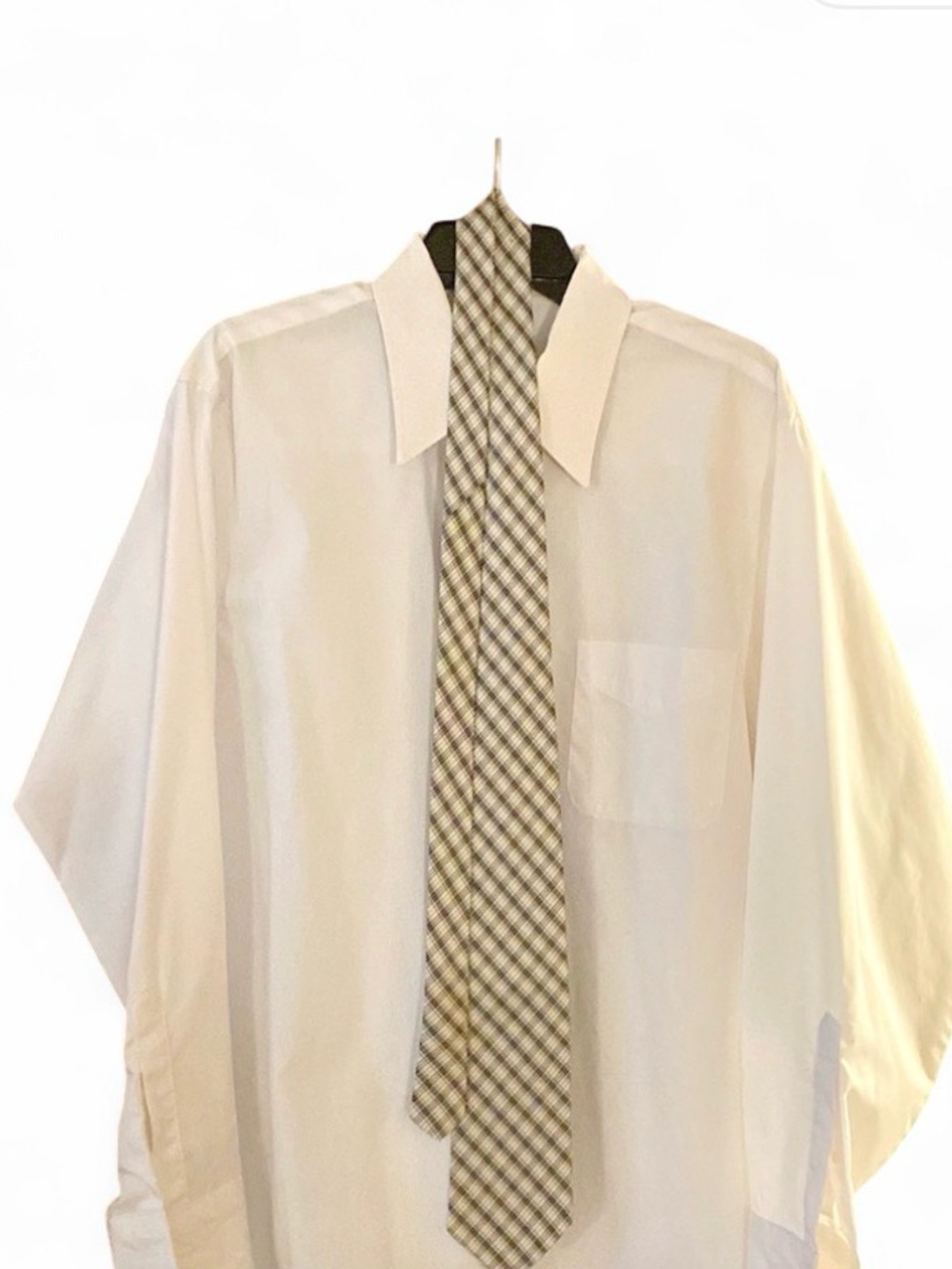 Polo Ralph Lauren Men’s Beige Black Plaid Tie Blue Label Classic Necktie